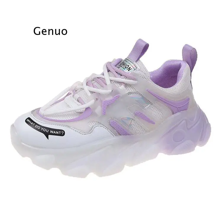 

Sneakers Women Platform Dad Sneakers Casual Flats Breathable Soft Woman Chunky Shoes