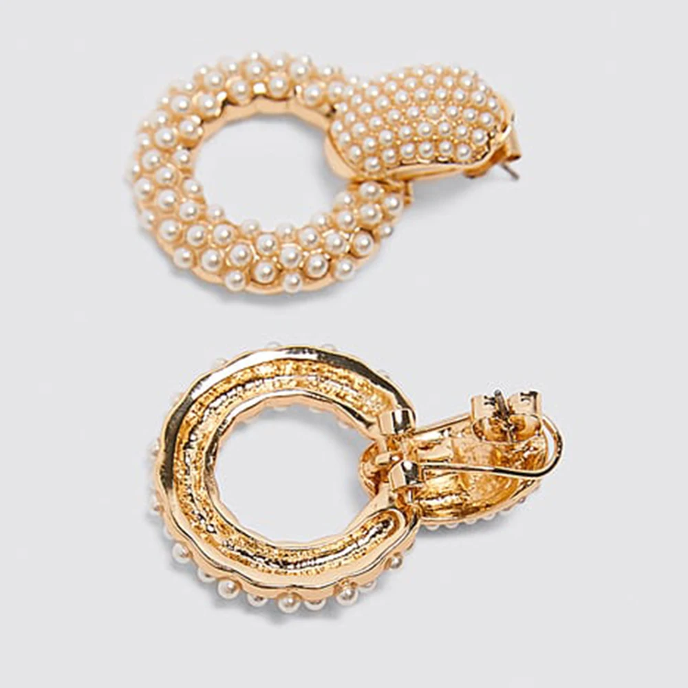 Женские серьги-подвески ZA элегантные Эффектные серьги из стекла/смолы/бисера для