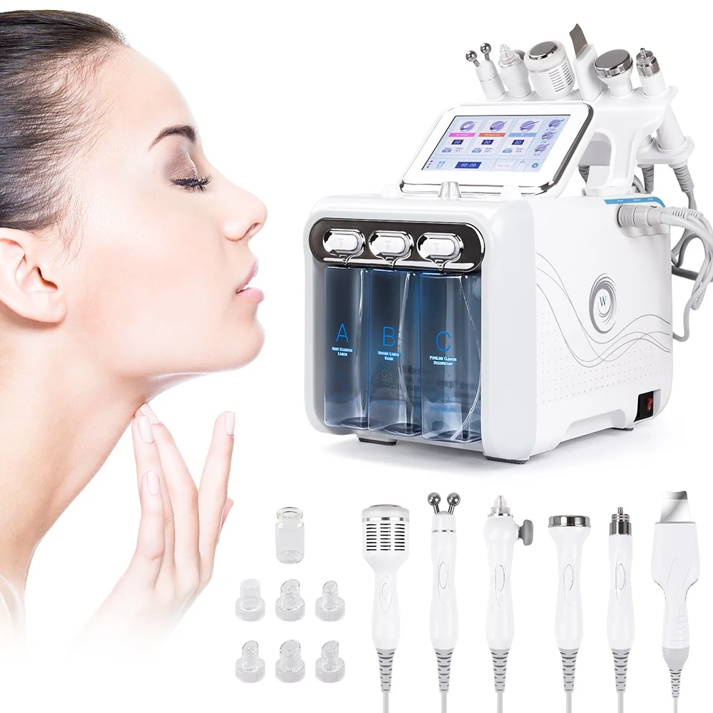 6-in-1 H2-O2 Hydraulic Skin Dermabrasion Hydraulic Machine Microcrystalline Whitening And Blackhead Spa Facial Pore Cleaner