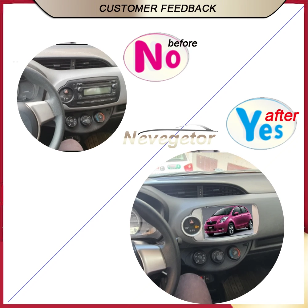Автомобильный DVD плеер 4 Гб + 64 ГБ 2din Android 10 GO для Toyota Yaris 2012 2013 20014 2015 2016 2017
