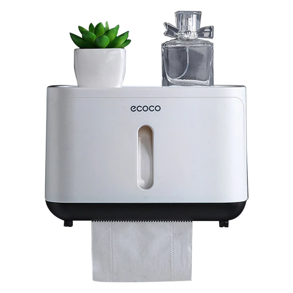 Ecoco коробка для туалетных Салфеток Настенный диспенсер для бумажных полотенец Ванная комната Бессердечный диспенсер для туалетных салфеток - Цвет: Серый
