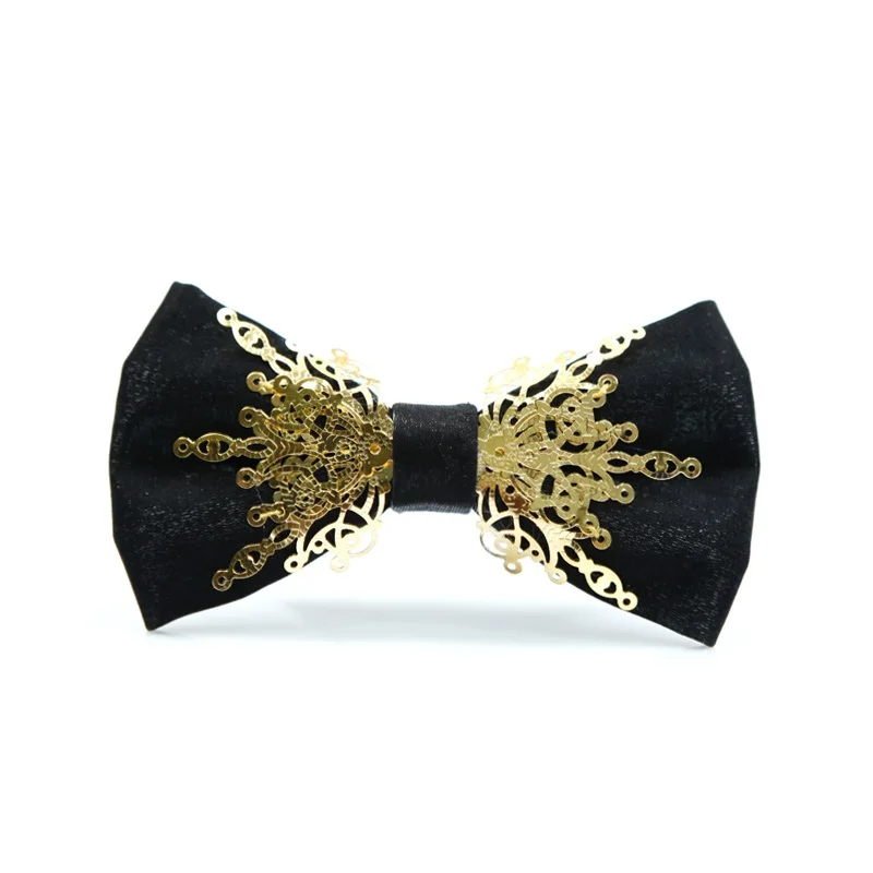 

2020 New Fashion Men's Bowties Designers Brand Gold Metal Inlaid Vintage Gothic British Sequins Bow Ties for Men Wedding Gift