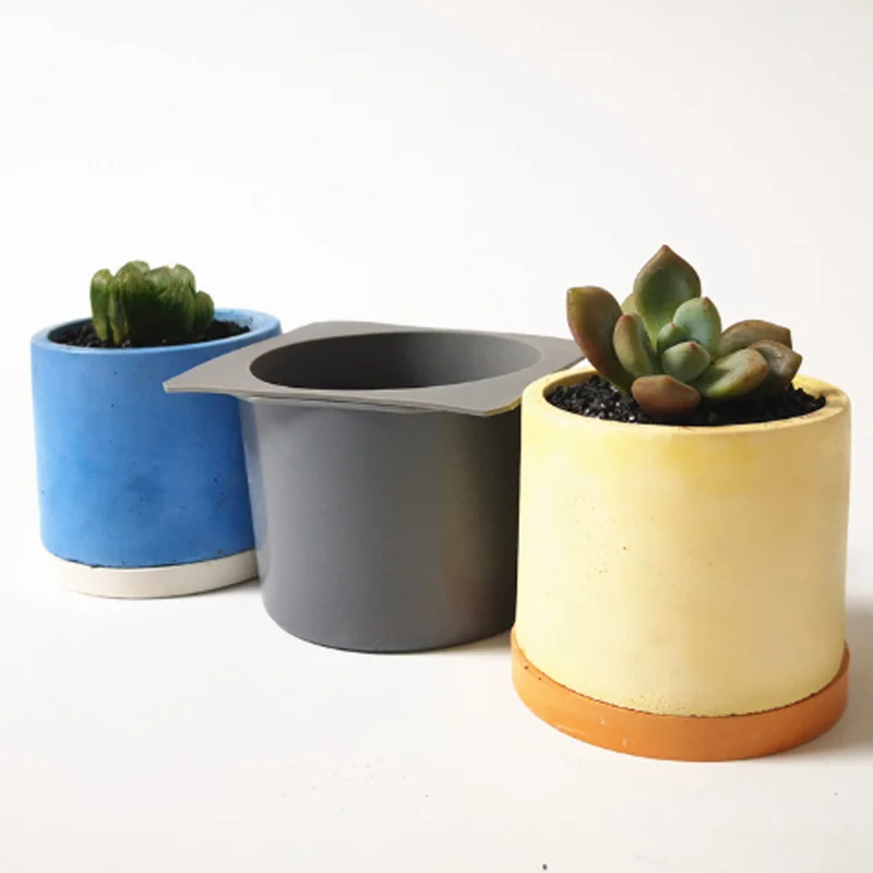 

Concrete Silicone Molds, Suitable For Flower Pots, Mini Flower Pot Molds, Suitable For Plants Square And Round, 4 Pieces