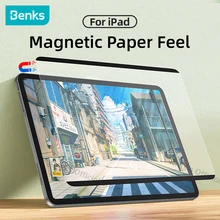 Benks Magnetic Removable PET Paper-Feel Screen Protector Film For iPad Pro 11 12.9 2021 10.9 10.5 10.2 Matte Painting Anti-Glare