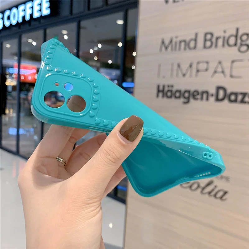 

3D Case For iPhone 12 Mini 11 Pro Max XR X XS Max 7 8 6S 6 Plus Silicone Case Cover Solid Candy Soft TPU Shockproof Phone Bumper