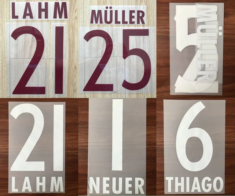 2016 17 LEWANDOWSKI LAHM MULLER NEUER Tiago Custom Nameset футбольные нашивки|Футбол| |