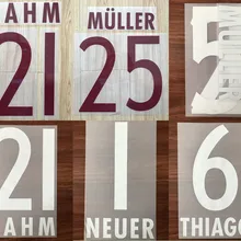 2016 17 LEWANDOWSKI LAHM MULLER NEUER Tiago Custom Nameset футбольные нашивки|Футбол|