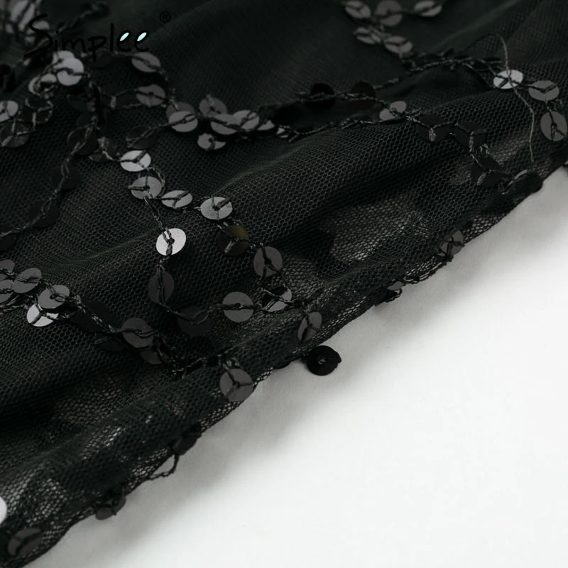 Simplee сексуальный комбинезон с кисточками и блестками длинный женский v образным