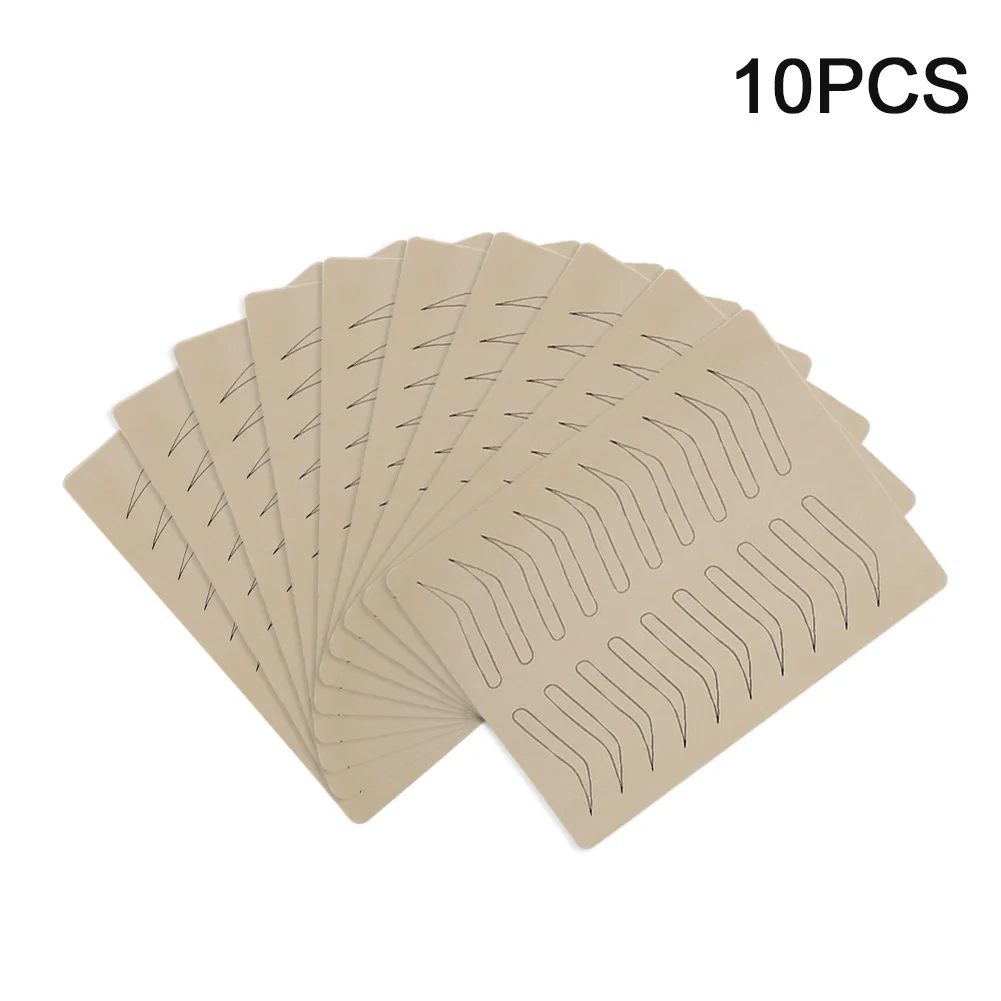 10pcs/pack Black White Blank Practice Inkless Trainning Microblading Beginner Tattoo Suppiles Eyebrow Skin Face Semi Permanent | Красота и