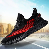 upper weaving design lightweight breathable casual mens sports shoes soft insole non slip wear resistant sole