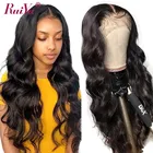 Предварительно выщипанные объемные волнистые 13х4 кружевные передние человеческие волосы парики для женщин кружевные передние al парики бразильские Remy 150% плотность RUIYU волосы