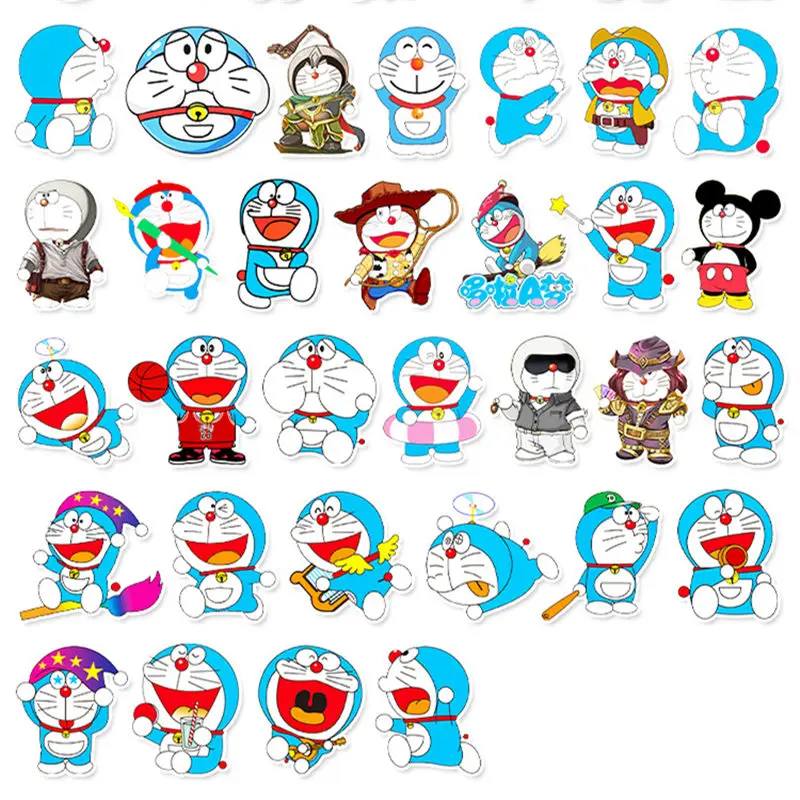 Набор наклеек Doraemon Граффити на 52 шт. для багажа, ноутбука, блокнота, холодильника, автомобиля, мотоцикла, игрушки, телефона, с изображением мультфильма.