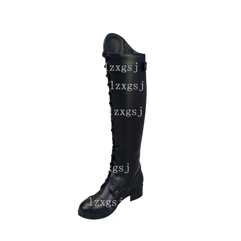 

Fall / winter 2020 new women's long tube Knight boots with rivet front tie