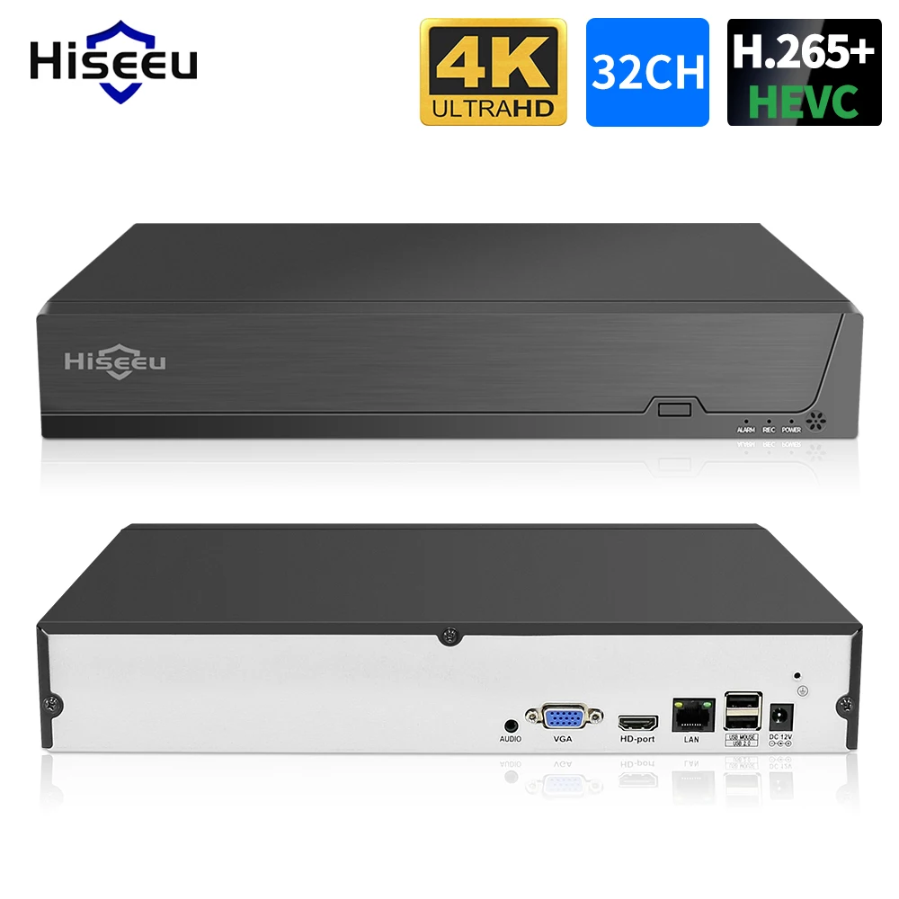 Hiseeu 2HDD 25CH 5MP 32CH 1080P 8CH 4K CCTV H.264/H.265 NVR DVR Network Video Recorder Onvif 2.0 for IP Camera 2 SATA XMEYE P2P escam k616 nvr hd 1080p 16ch network video recorder h 264 hdmi vga video output support onvif p2p cloud service remote viewing