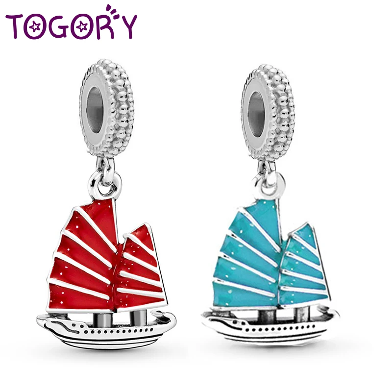 Подвеска TOGORY 2 шт./лот Подлинная красно синяя с лодочкой подходит для