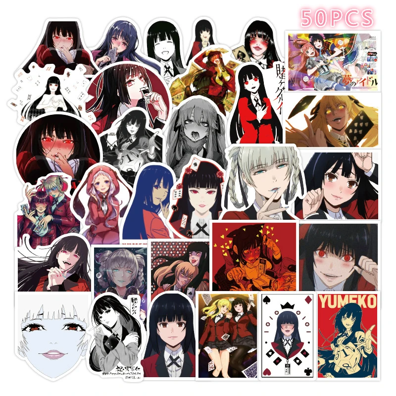 50 шт. не повторяющиеся аниме Kakegurui Jabami Yumeko матовые карты чемодан гитара Чемодан
