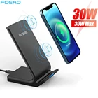 30 Вт Беспроводное зарядное устройство типа C Быстрая зарядка для iPhone 12 11 Pro XS XR X 8 Samsung S20 S10 S9 настольная док-станция Qi зарядка подставка