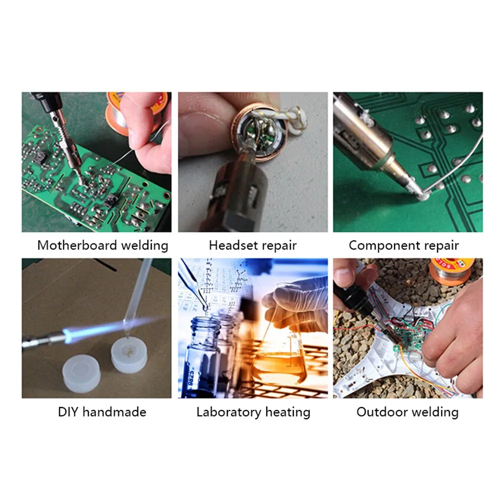 

MT-100 Soldering Iron Kit Gas Soldering Iron Pen Butane Blow Torch Cordless Butane Tips Welding Tool