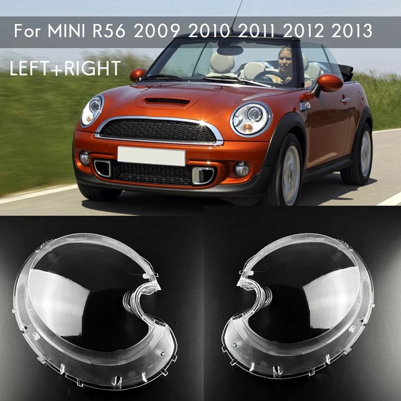 

Пара в наличии для BMW MINI R56 2009-2013 головной светильник крышка объектива головной светильник Прозрачный FLampshade оболочки Стекло L + R