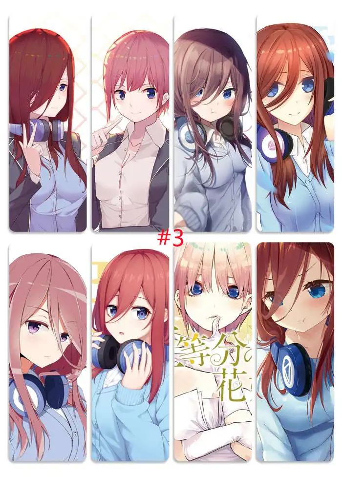 

8pcs/set Anime The Quintessential Quintuplets PVC Bookmarks of Nakano Ichika