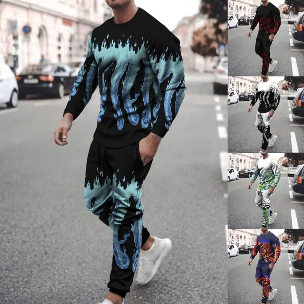 

2021 New Men's Sweatshirt Pants Set Suits Long Sleeve Training Clothes Workout Jogging Sports Set Running Rashguard Tracksuit
