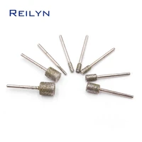 60 cylinder coarse sanding roller diamond grinding drill burr set polishing grinding head mounted bits for dremel rotary tools