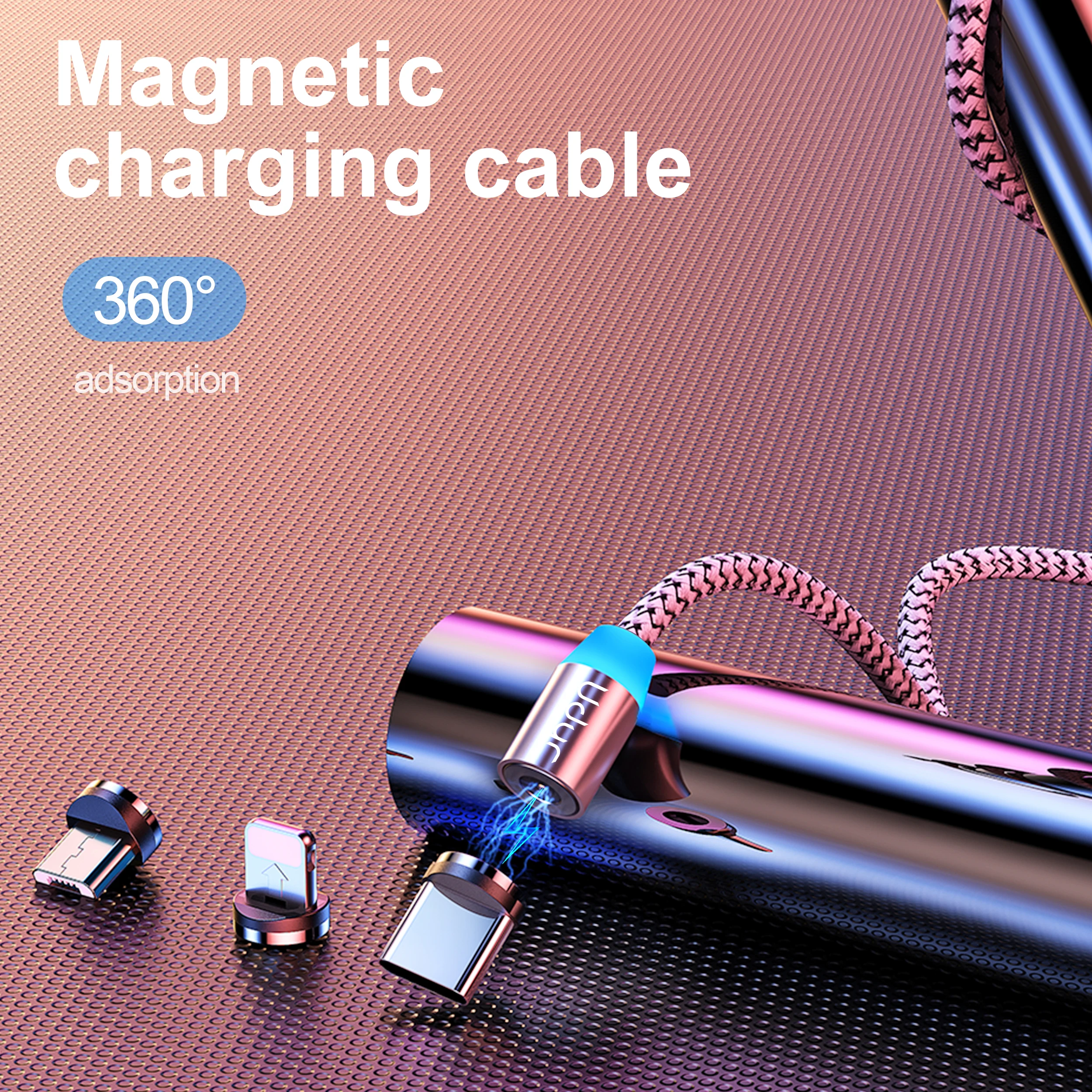 Udyr Магнитный Micro usb type C кабель для iphone samsung Android 2 м Быстрая зарядка магнит Зарядное устройство USB кабель провод для мобильного телефона шнур