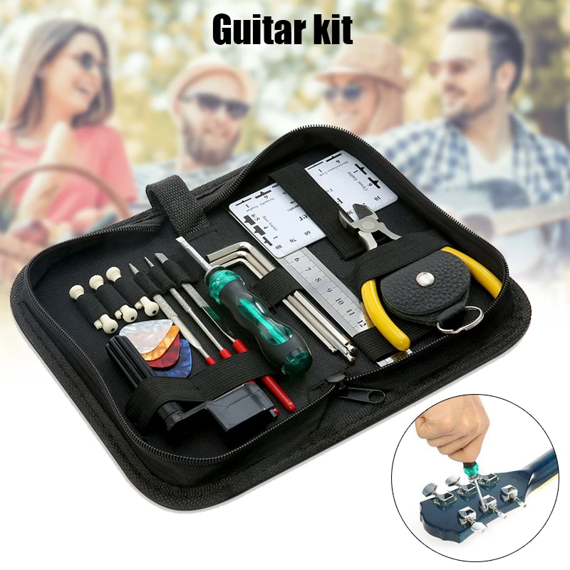 

Guitar Repairing Tool Kit with Carry Bag Maintenance for Acoustic Electric Guitar Ukulele Bass AC889