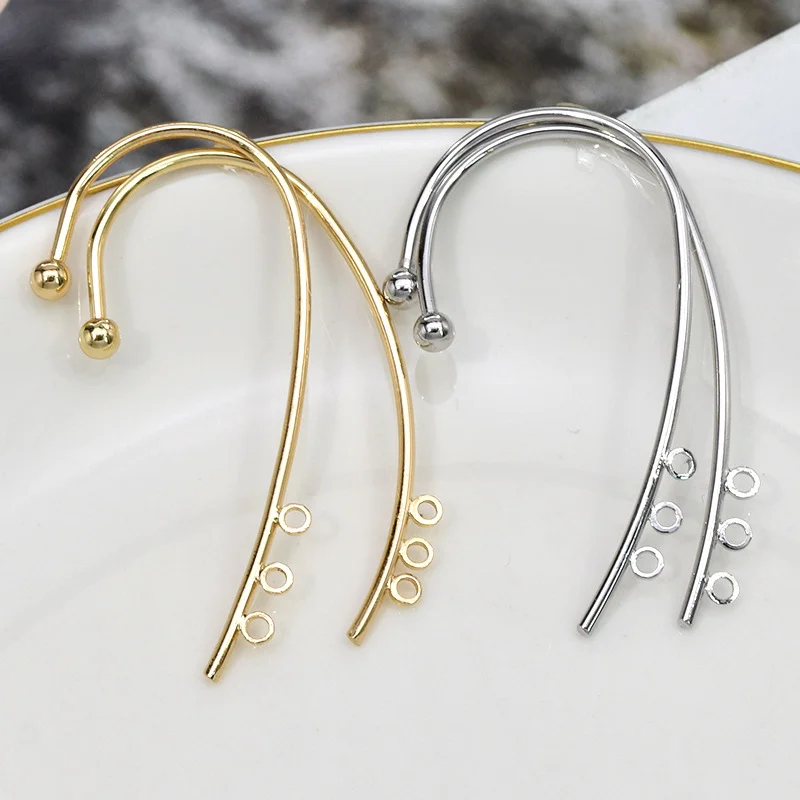 

10pcs/lot copper Personalized non pierced earrings color protection Earrings Fashion long hand Earrings material accessories