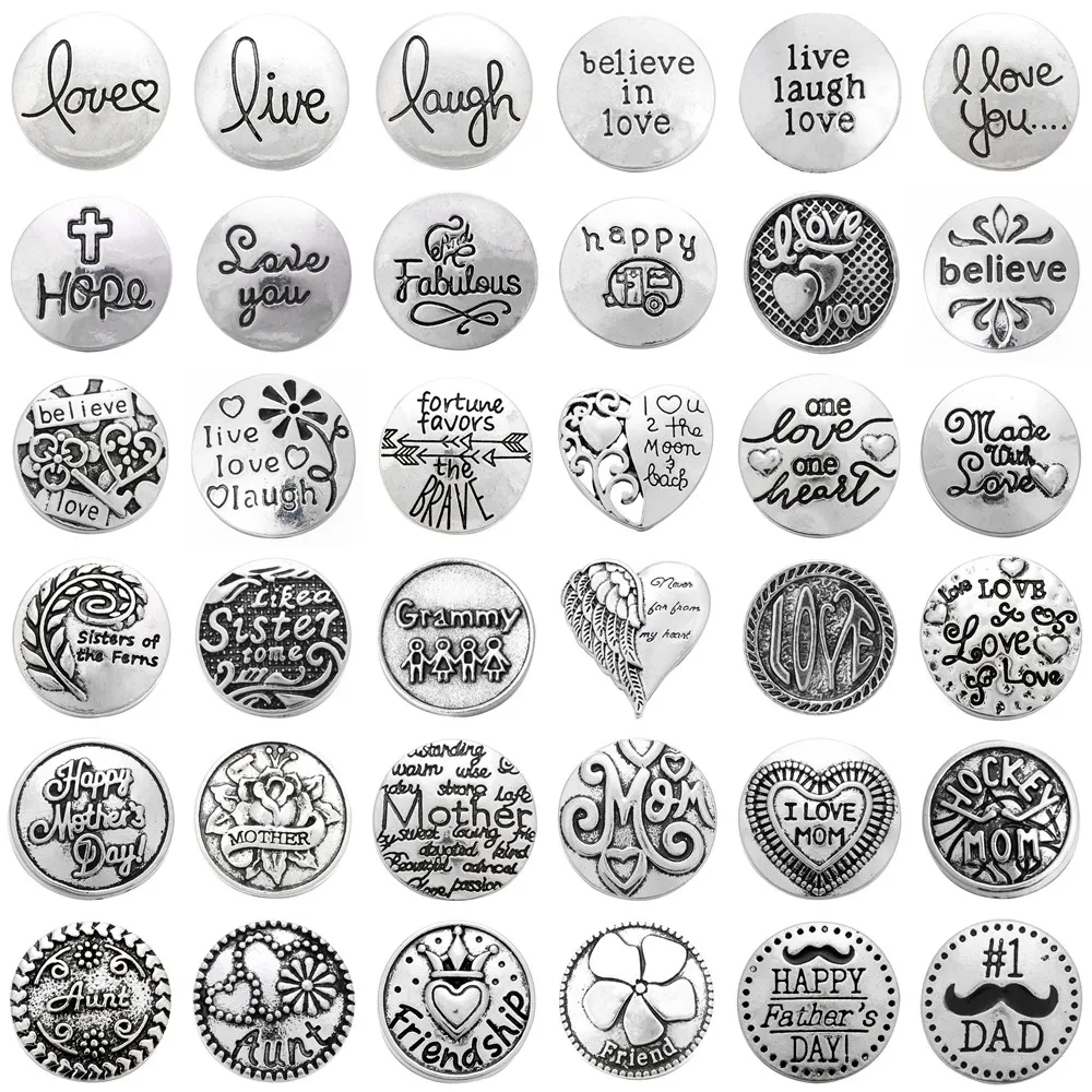 5 шт./лот ювелирные изделия с застежкой в виде смеха живой любви 18 мм кнопки