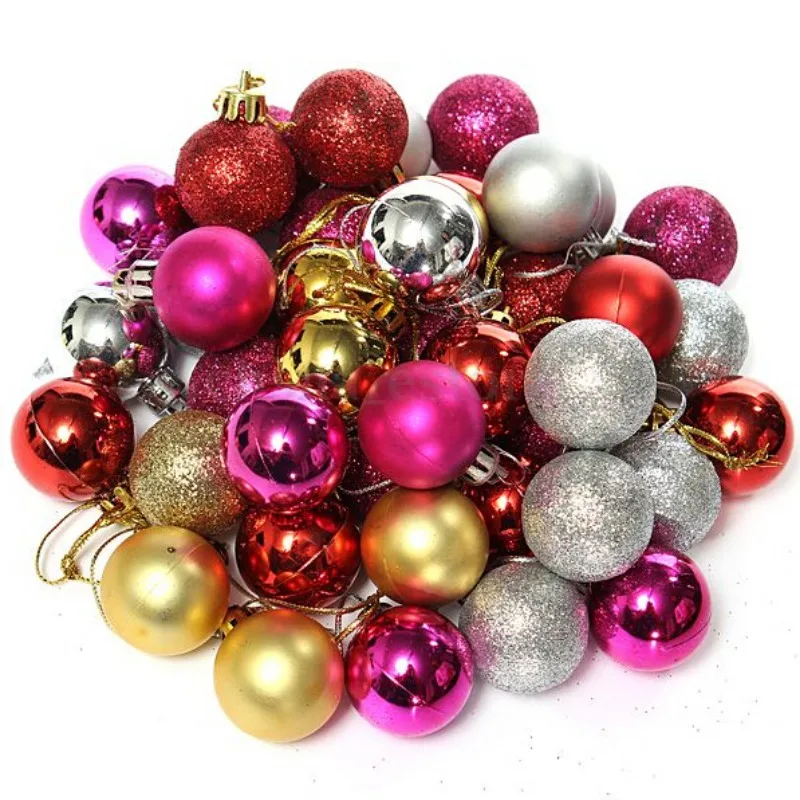 

s-24Pcs Christmas Tree Ball Bauble Hanging Xmas Party Ornament Wedding Christmas Decoration Supplies