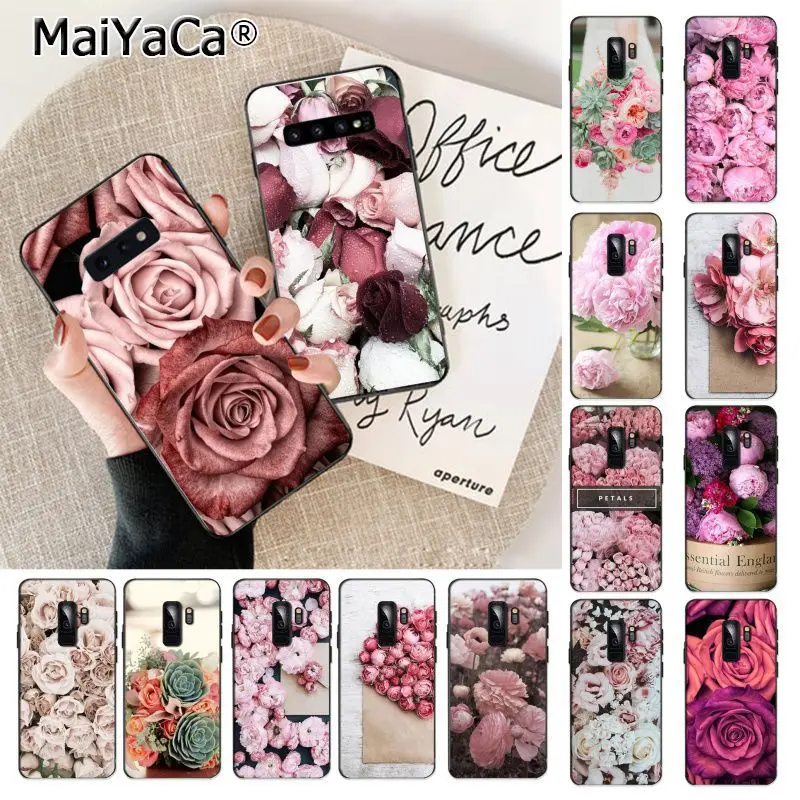 Большие розовые цветы MaiYaCa мягкий чехол из ТПУ для телефона Samsung S9 plus S6 edge S7 S7edge S8