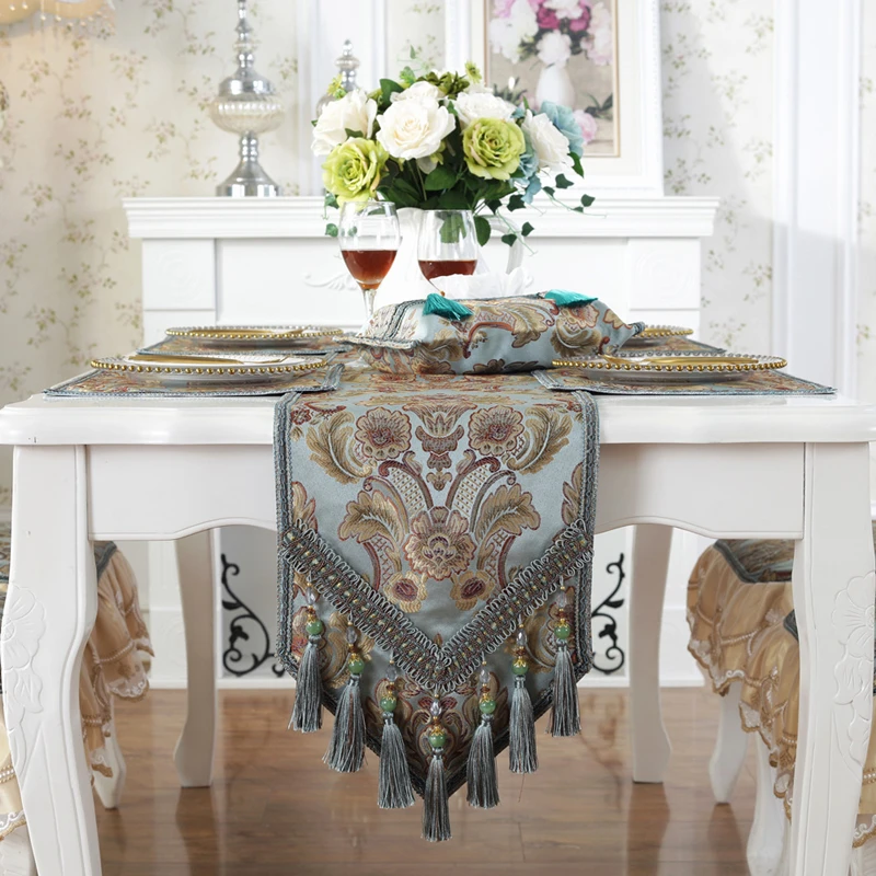 

European Style Table Runner Multi-size Tassels Table Runner Home Decoration Classical Table Runners Cover Luxury camino de mesa