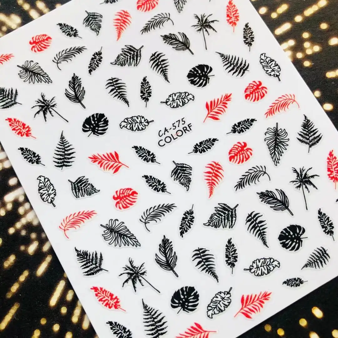 HANYI серии ca 575 листья дизайн стикеры 3d на ногти nail art Наклейки Шаблон &quotсделай