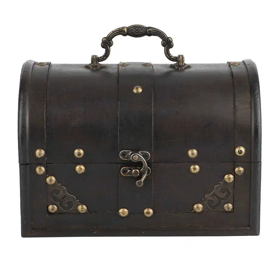 Коробка для хранения в ретро-стиле деревянная искусственная отделка античный