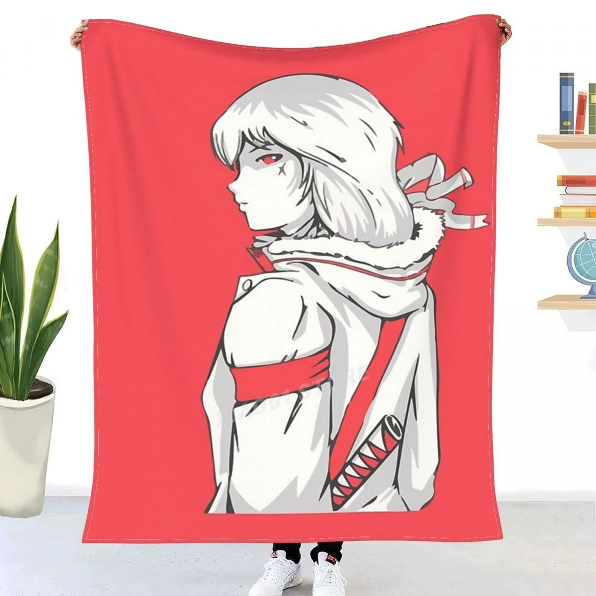 

Action Anime Girl Character Throw Blanket Sherpa Blanket Bedding soft Blankets