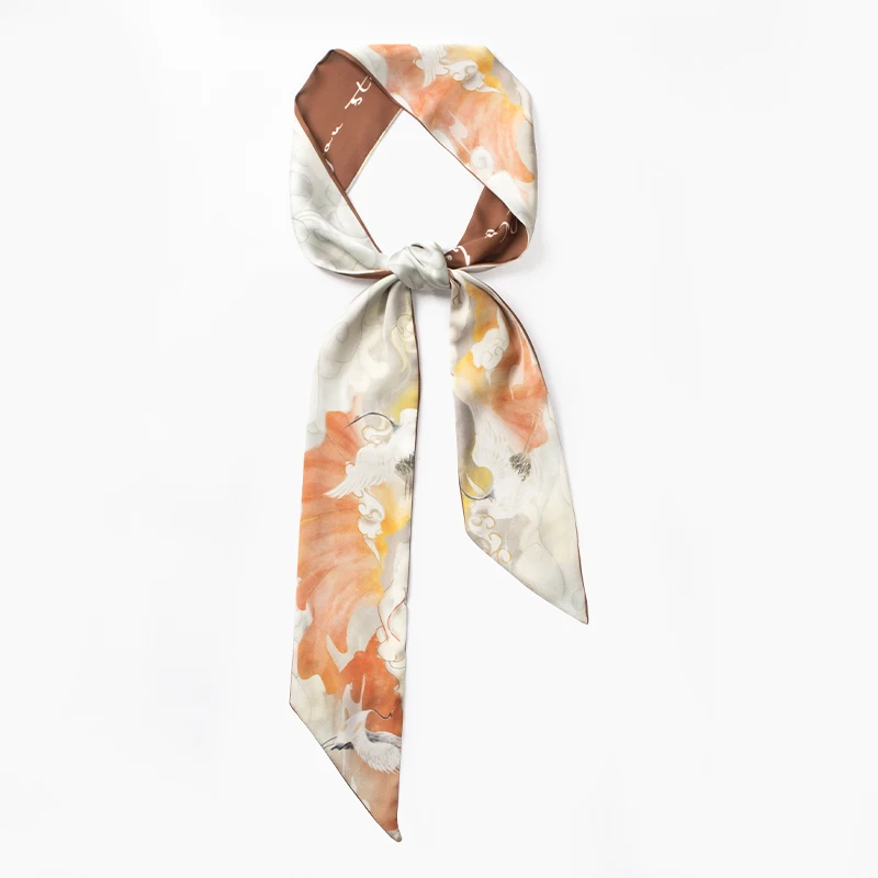 

Chinese Style Silk Scarf Thin Narrow Strip Ribbon Hair Band Belt