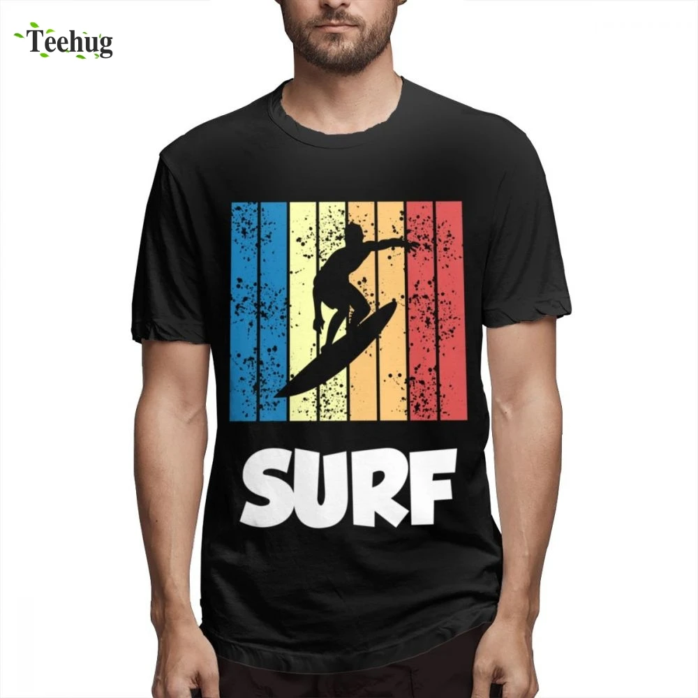 Мультяшный дизайн Мужская футболка для серфинга доски волн воды морских водных