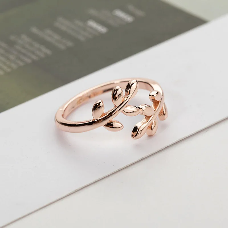 

Korean Leaves Women Ring Opening Adjustable Creative Fashion Exquisite Alloy Ladies Elegant Ring Simple Gift Jewelry