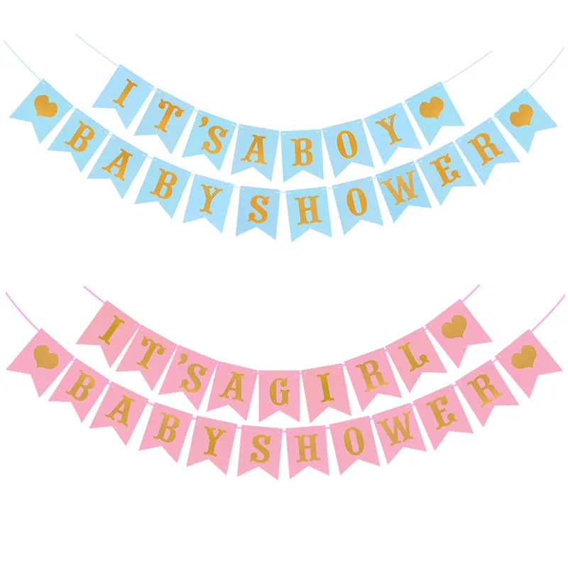 Розовый синий пол раскройте это баннером для мальчиков и девочек детская душевая