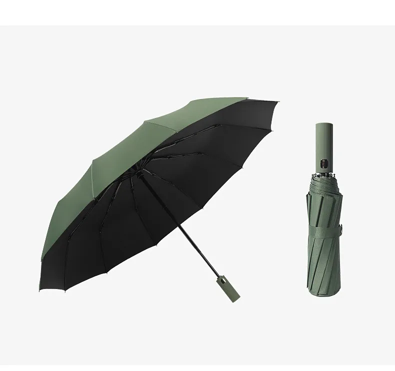 

Автоматический зонт с 12 ребрами, с отражающей полосой, складной, перевернутый, для путешествий, в деловом стиле