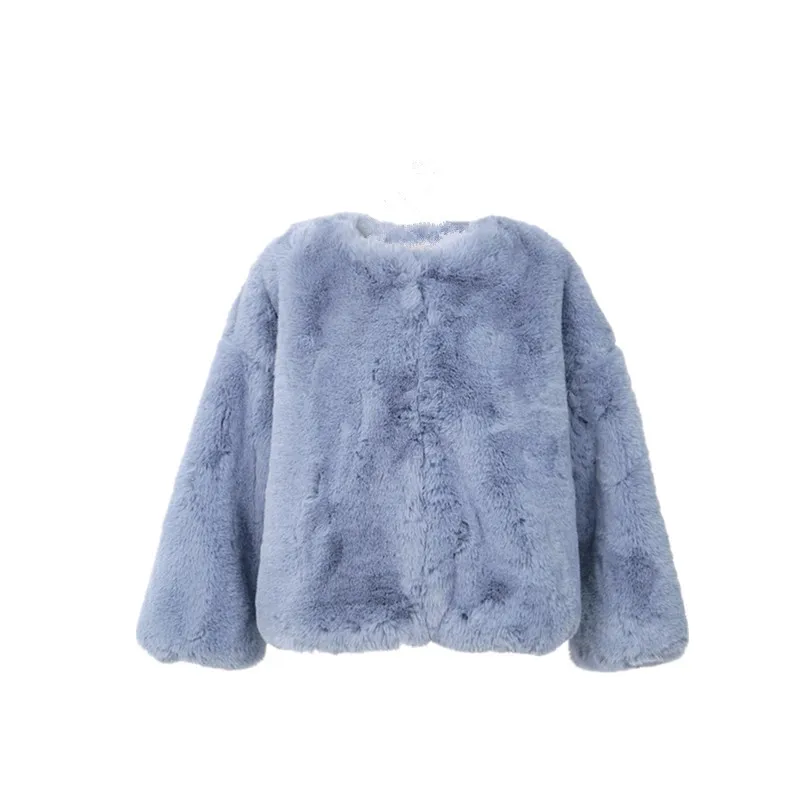 Winter Warm Fluffy Faux Fur Coats Short Jackets Women Furry Fake Fur Cropped Jacket Turn Down Collar Open Front Overcoat Black