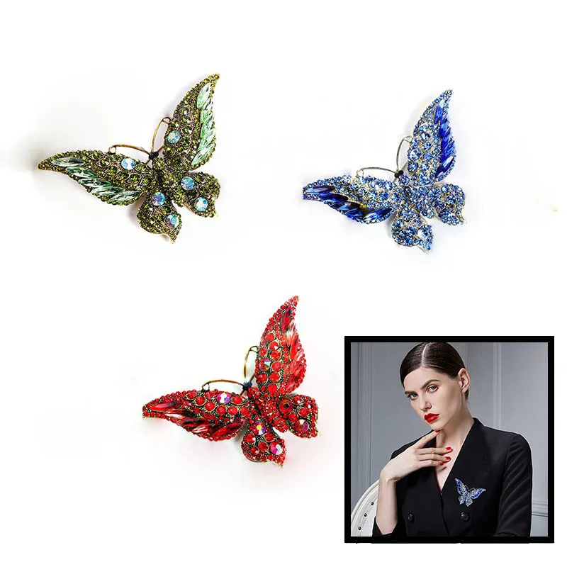 

For Women Party Banquet Clothese Accessories Luxury Crystal Pin Rhinestone Pins Big Brooches Muylinda Butterfly Brooch