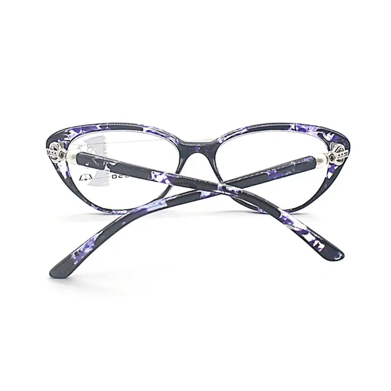 Unisex Anti Blue Light Progressive Multifocal Reading Glasses Retro Cat Eye TR90 Frame Near Far Sight Diopter Eyewear | Аксессуары для