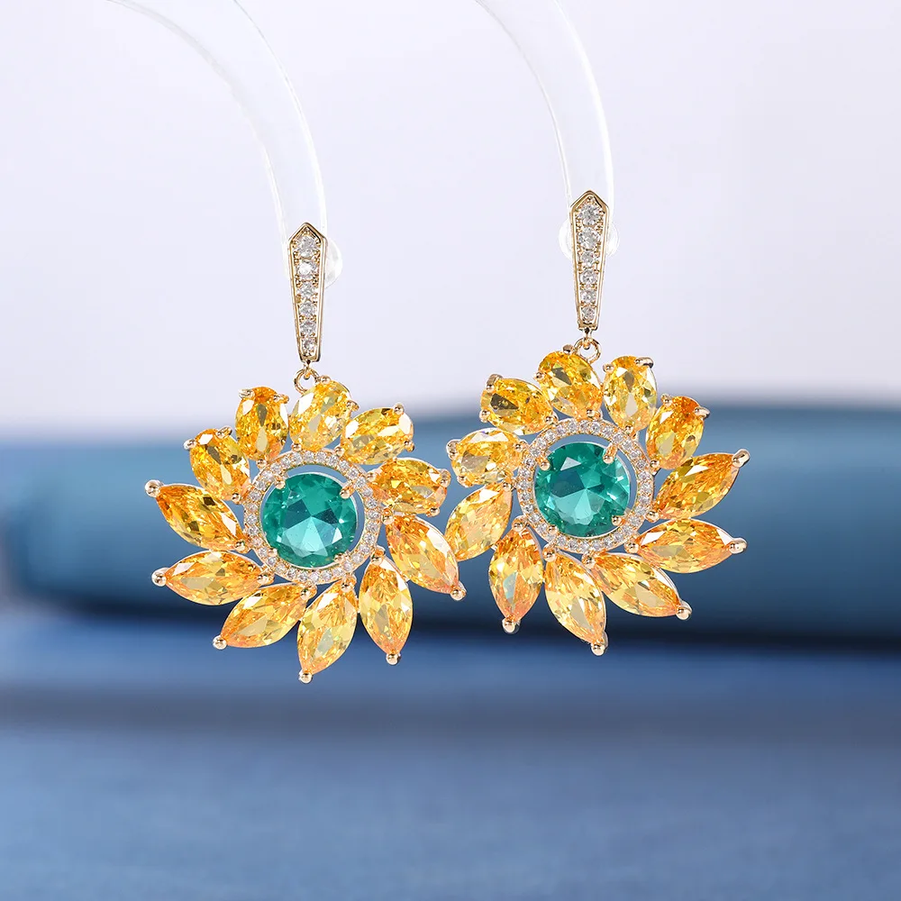 Fashion Earring Drop Earrings for Women Flower Tassel Earring Wedding Brincos Jewelry Girls Gifts Wholesale