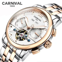 carnival brand fashion mechanical watch men luxury sapphire military automatic wristwatch waterproof luminous relogio masculino