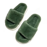 unisex new fashion warm plush slippers for womens outer wear non slip autumn and winter home furnishing cute cotton slippers