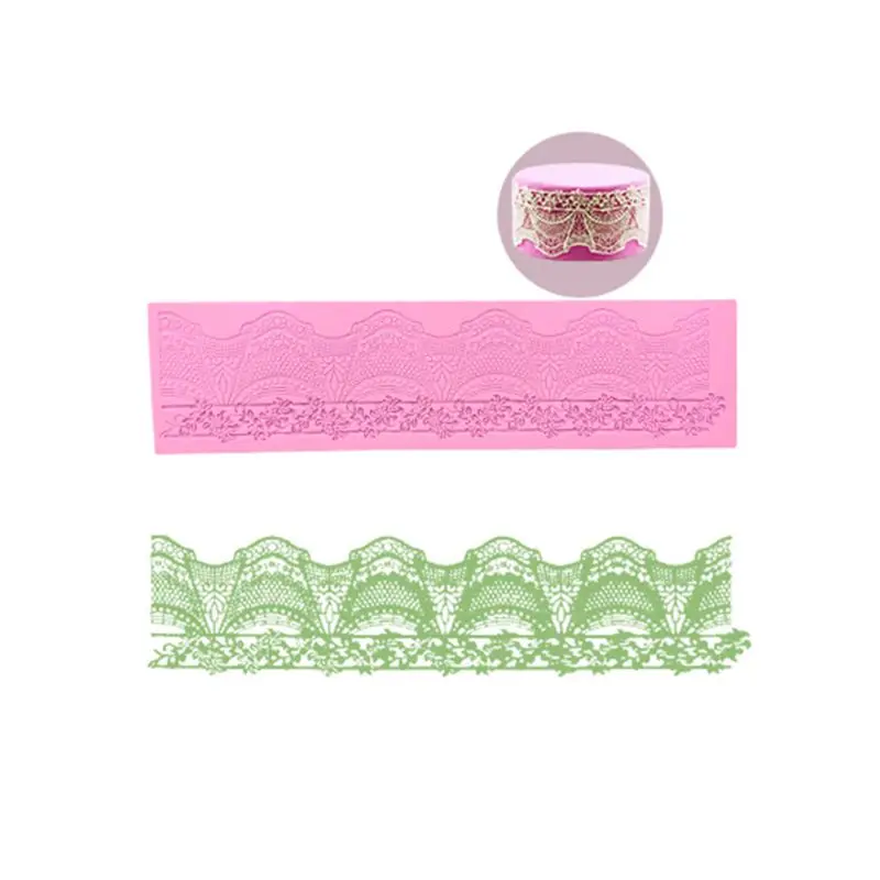 

H051 4pcs/set Silicone Lace Flower Fondant Mold Sugarcraft Embossing Mould Mat DIY Cake Decorating Baking