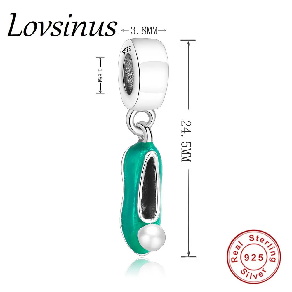 Стерлинговое Серебро 925 пробы болтающаяся обувь с бусинами оригинальный