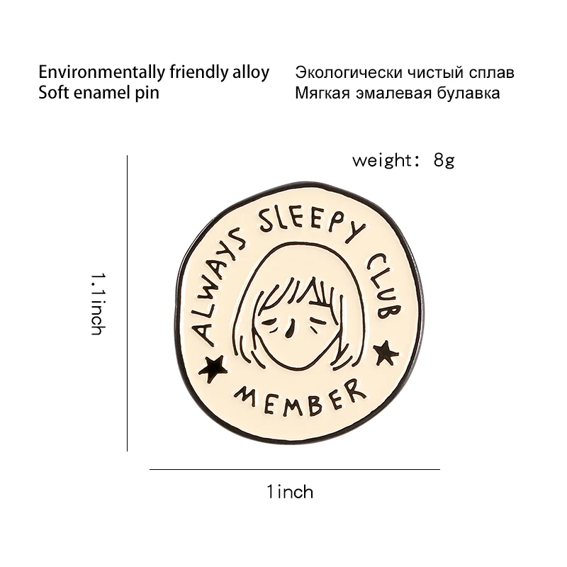 Женская эмалированная брошь с круглым знаком в форме клуба | Украшения и